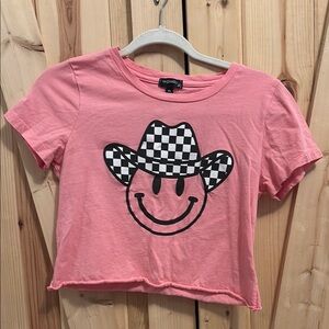 Pink Smiley Face Kids T-Shirt